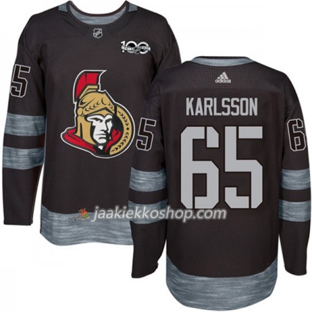 Miehille NHL Ottawa Senators Pelipaita Erik Karlsson 65 1917-2017 100th Anniversary Adidas Musta Authentic